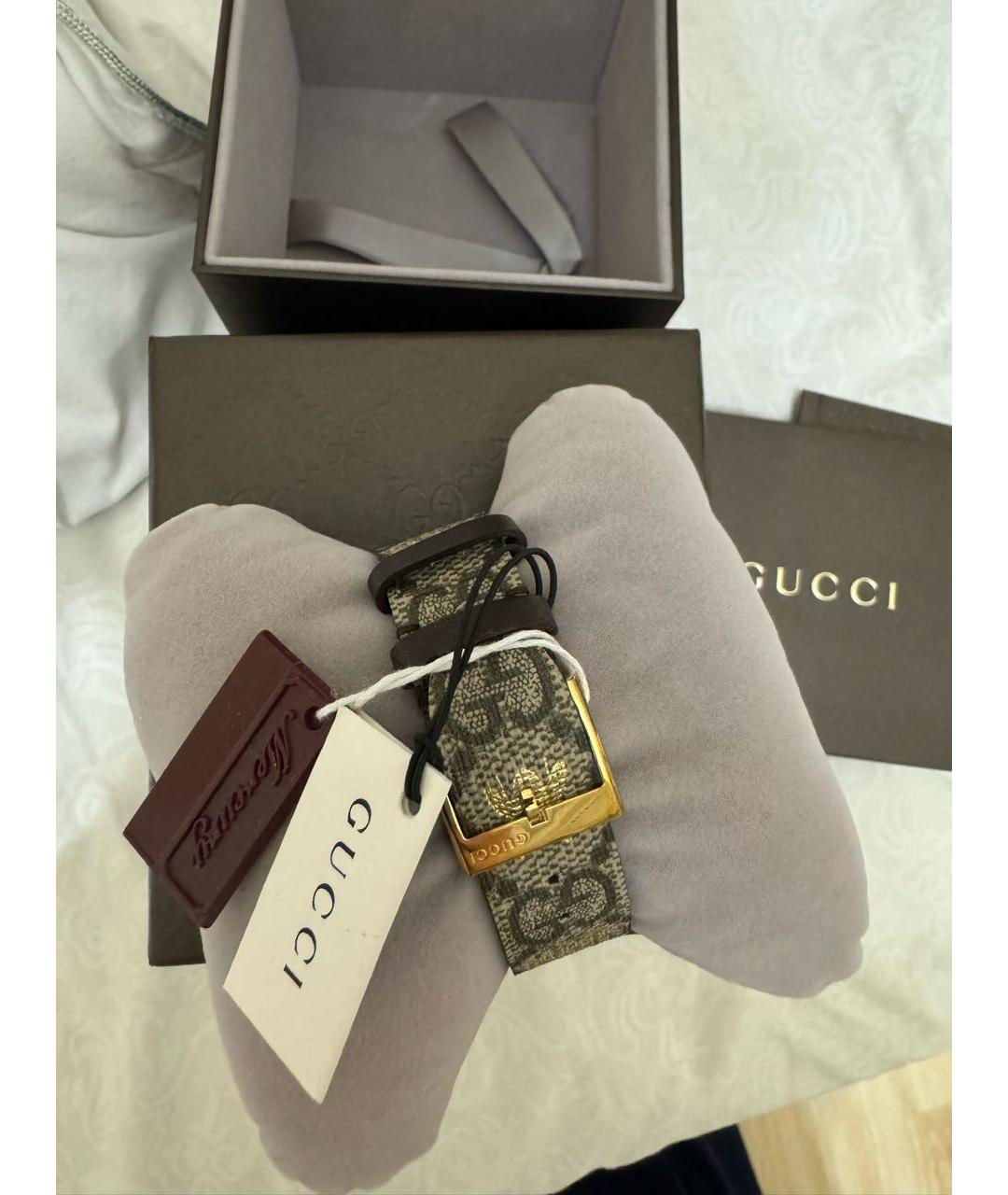 GUCCI Золотые кожаные часы, фото 4