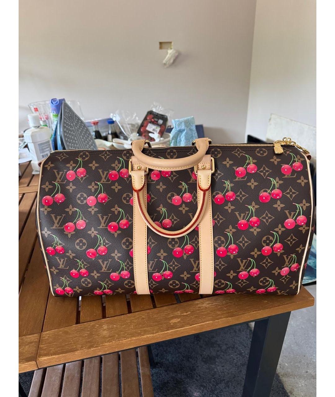 LOUIS VUITTON Коричневая кожаная дорожная/спортивная сумка, фото 9