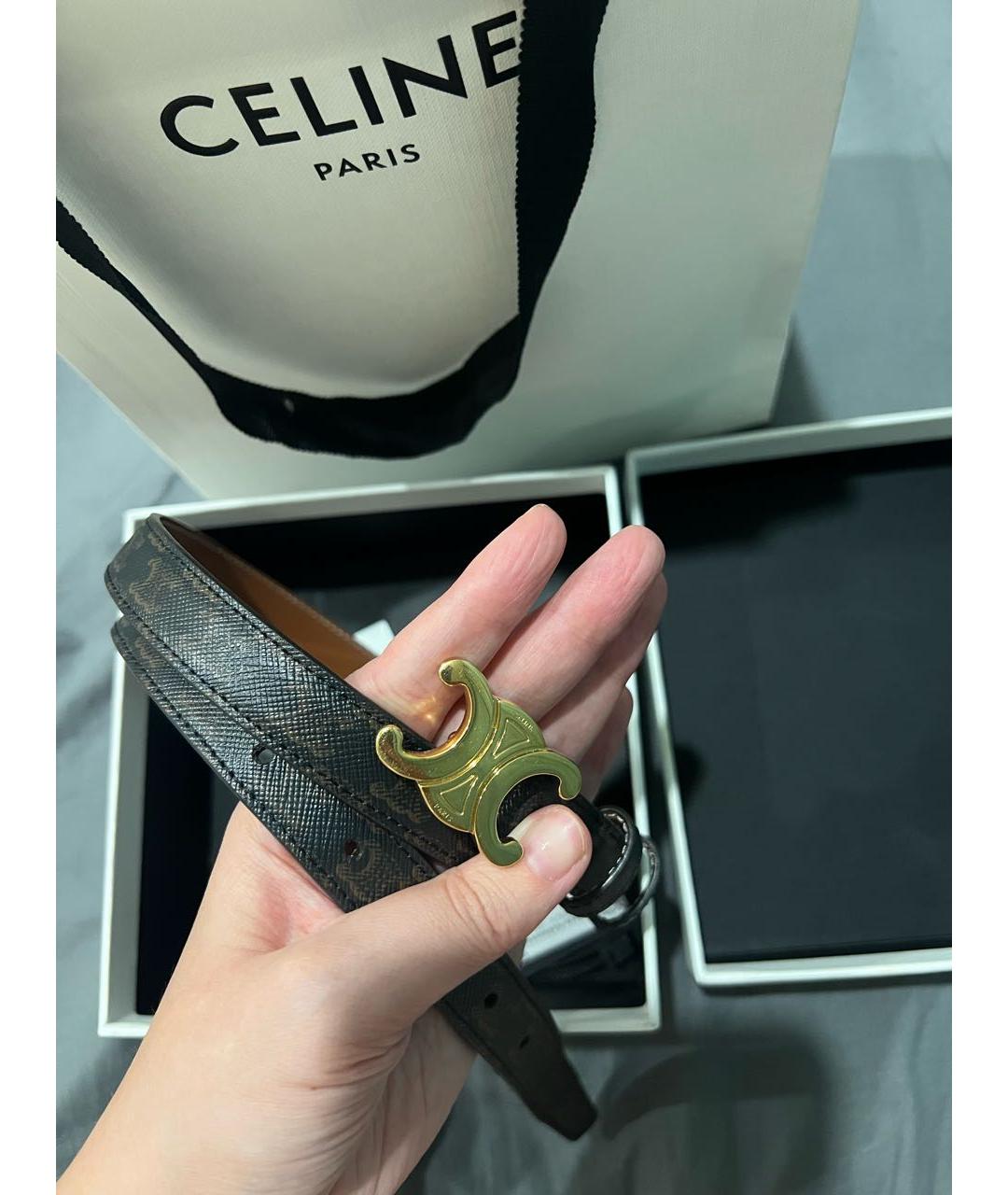 CELINE Коричневый ремень, фото 5