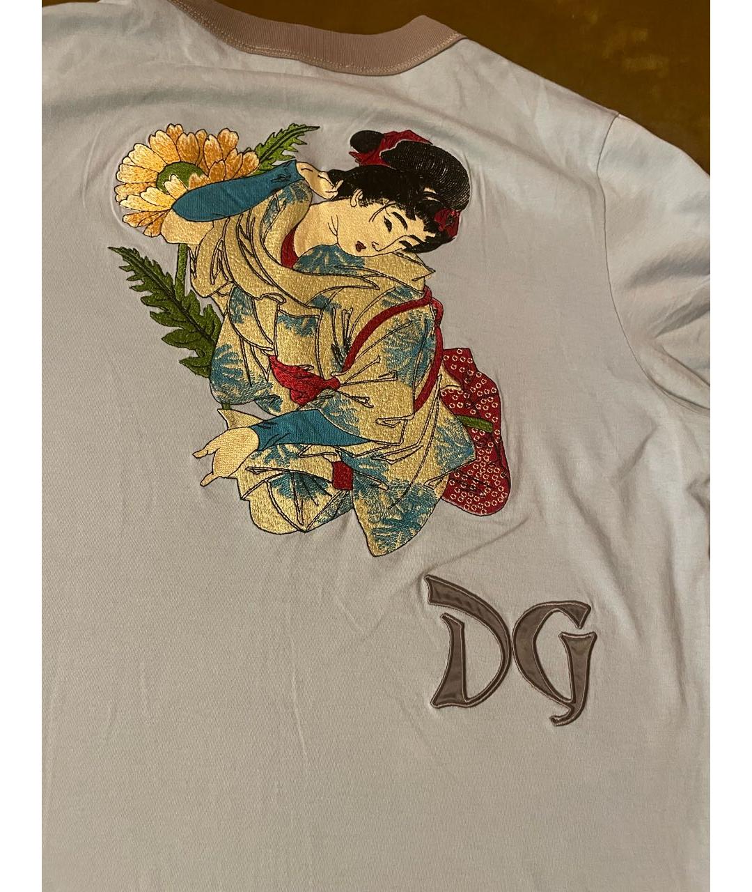 DOLCE&GABBANA Бирюзовая хлопковая футболка, фото 3