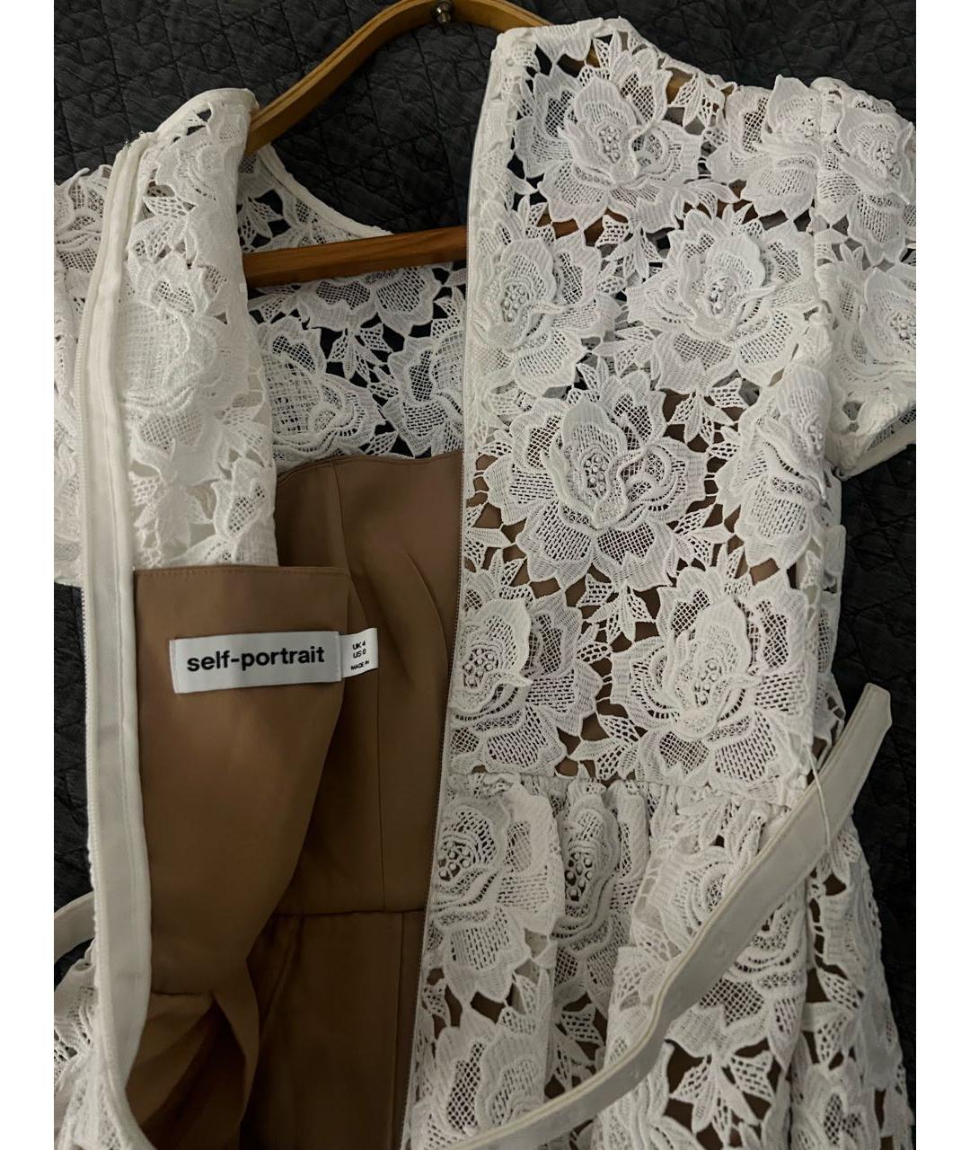 SELF-PORTRAIT Белое полиэстеровое вечернее платье, фото 7