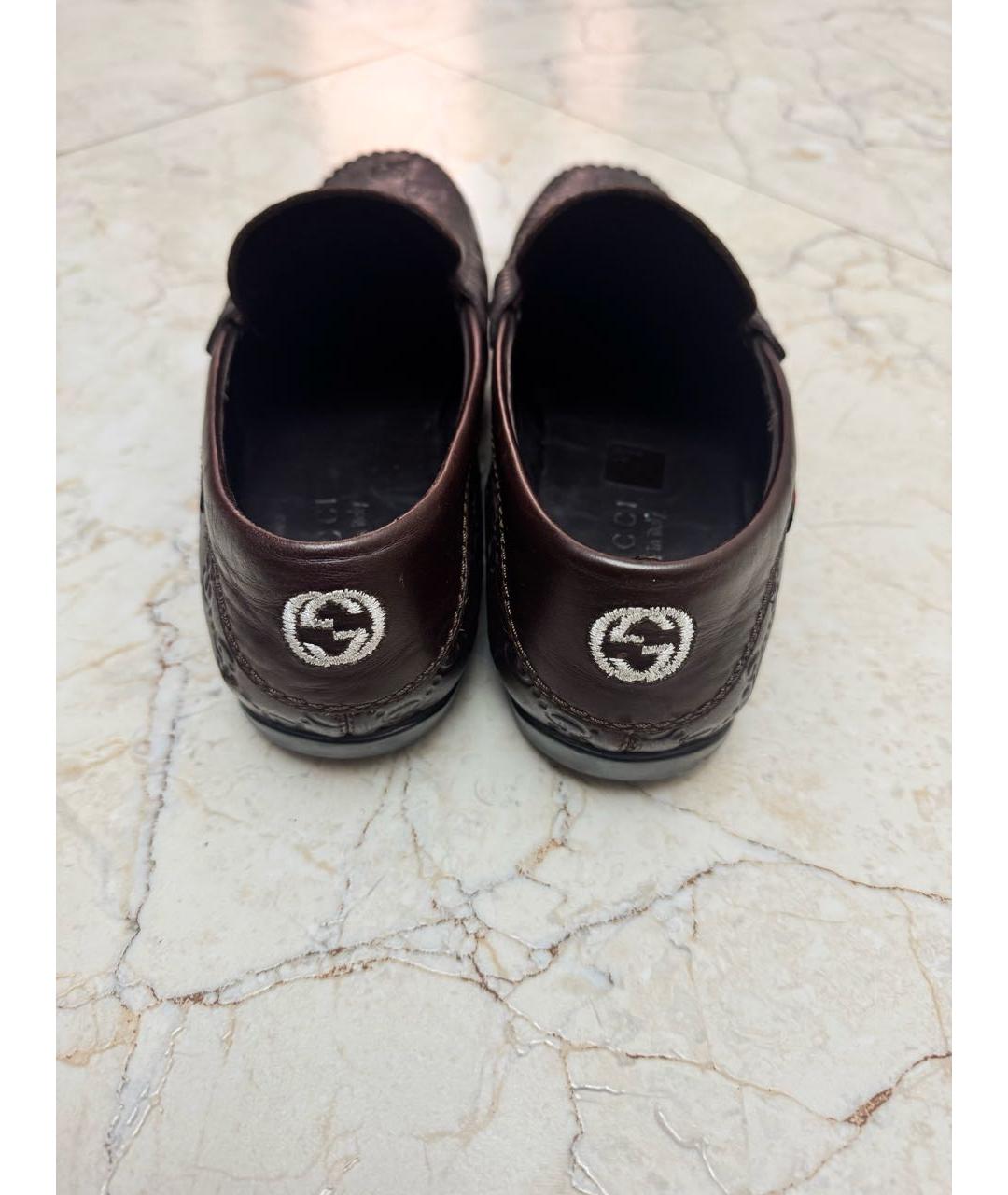 GUCCI Коричневые кожаные мокасины, фото 4