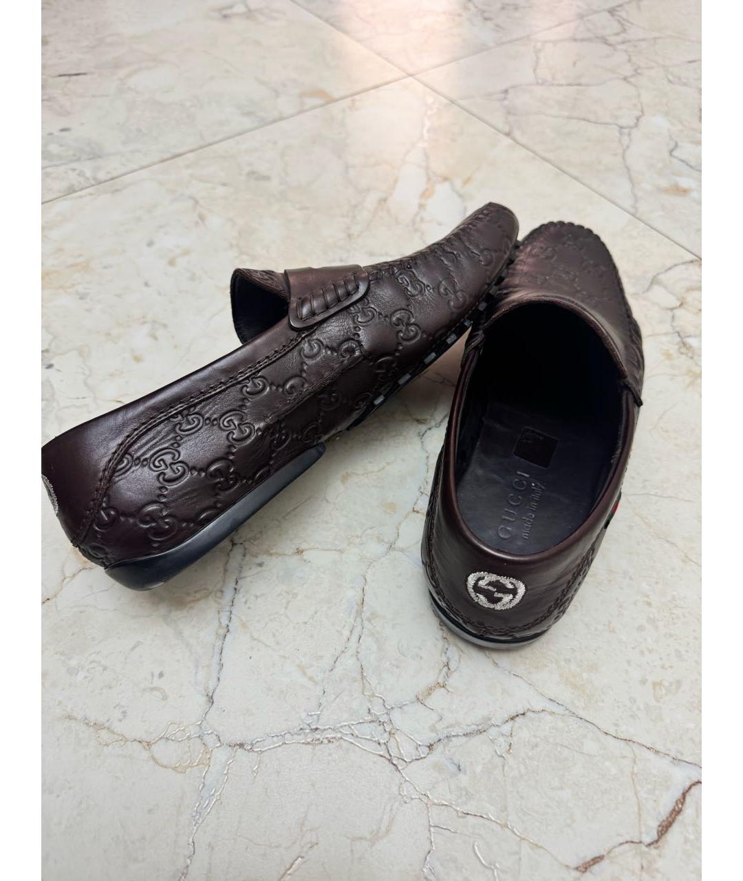GUCCI Коричневые кожаные мокасины, фото 9