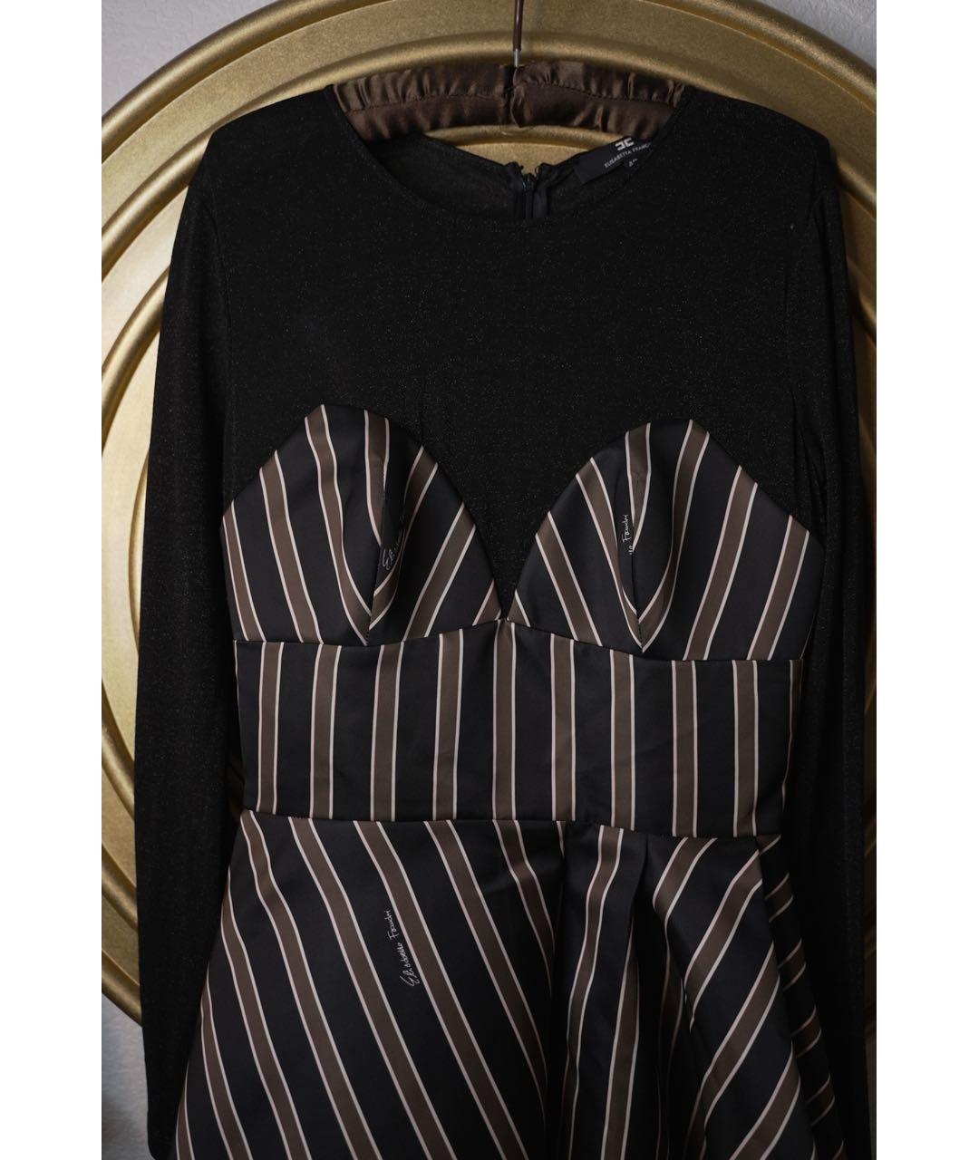 ELISABETTA FRANCHI Черное полиэстеровое вечернее платье, фото 2