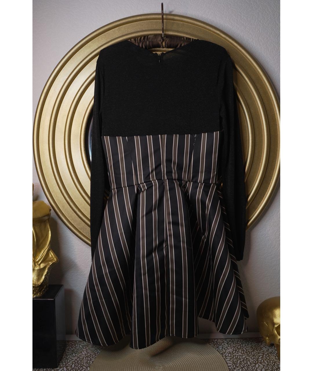 ELISABETTA FRANCHI Черное полиэстеровое вечернее платье, фото 4