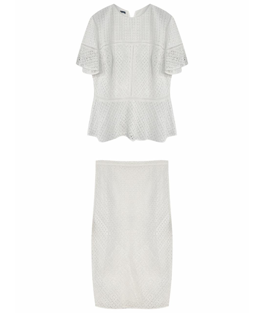 ESCADA Белый шелковый костюм с юбками, фото 1