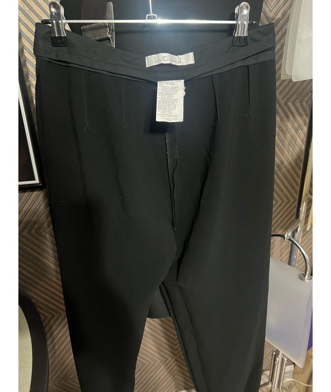 'S MAX MARA Черные полиэстеровые прямые брюки, фото 3