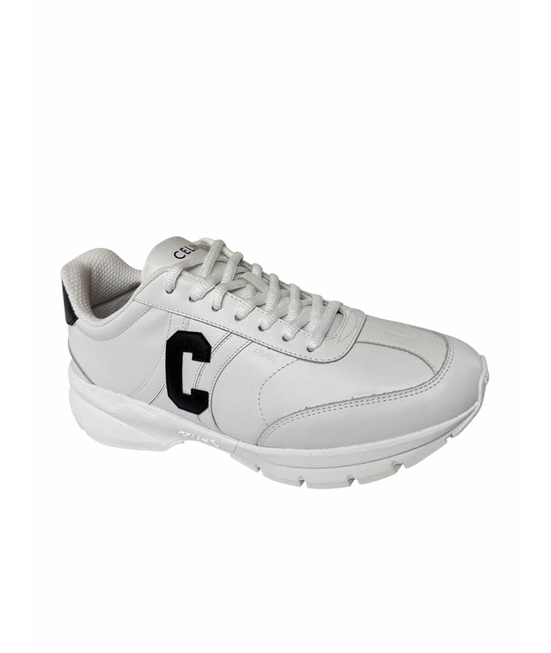 CELINE Белые кожаные кроссовки, фото 1