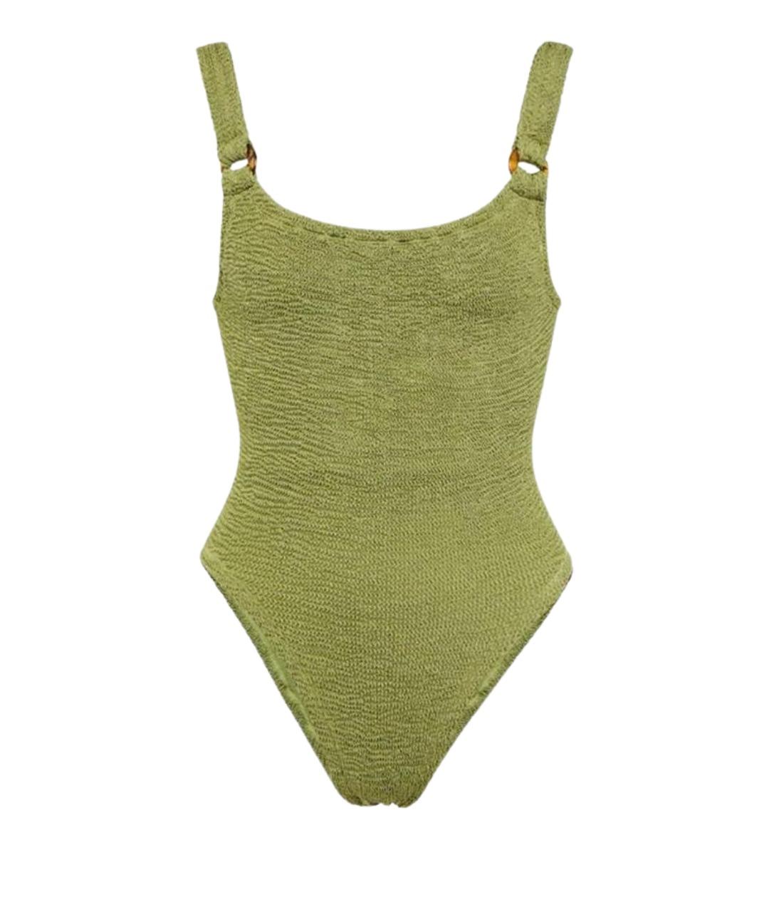 HUNZA G Хаки полиамидовый купальник, фото 1