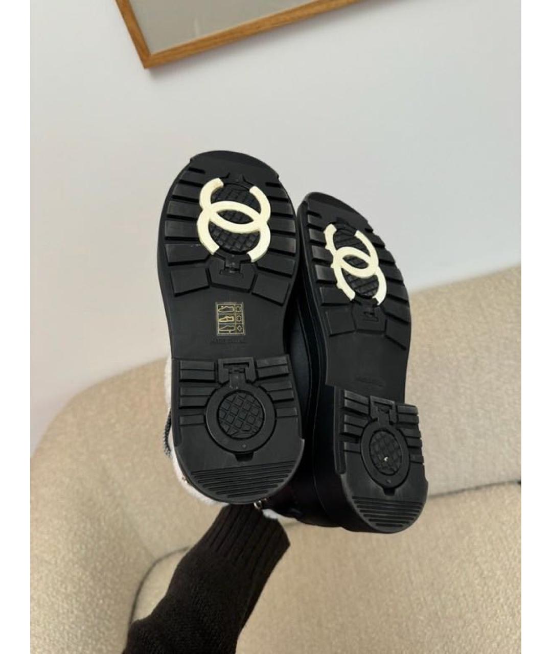 CHANEL Черные кожаные ботинки, фото 3