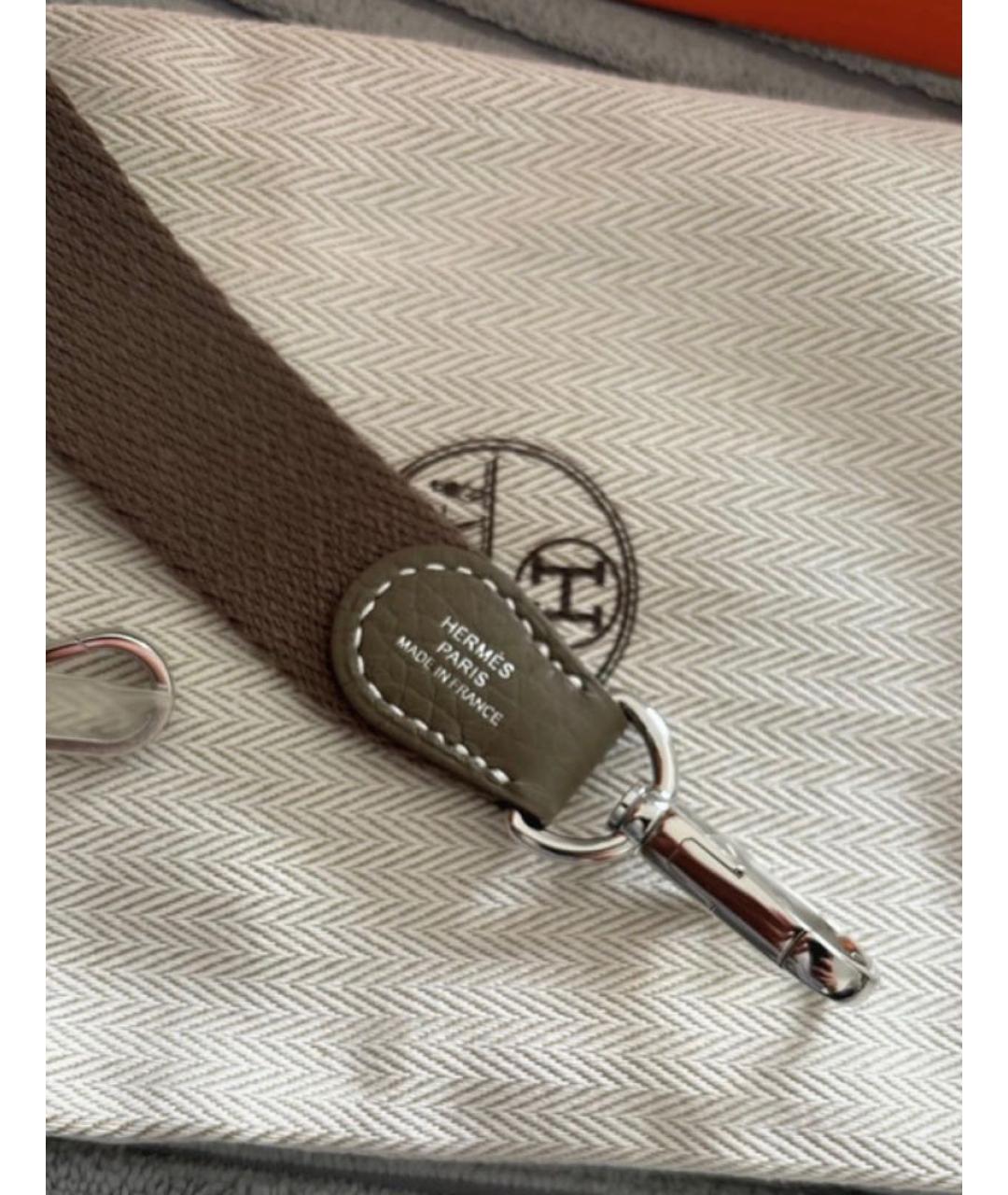 HERMES Бежевая замшевая сумка через плечо, фото 5