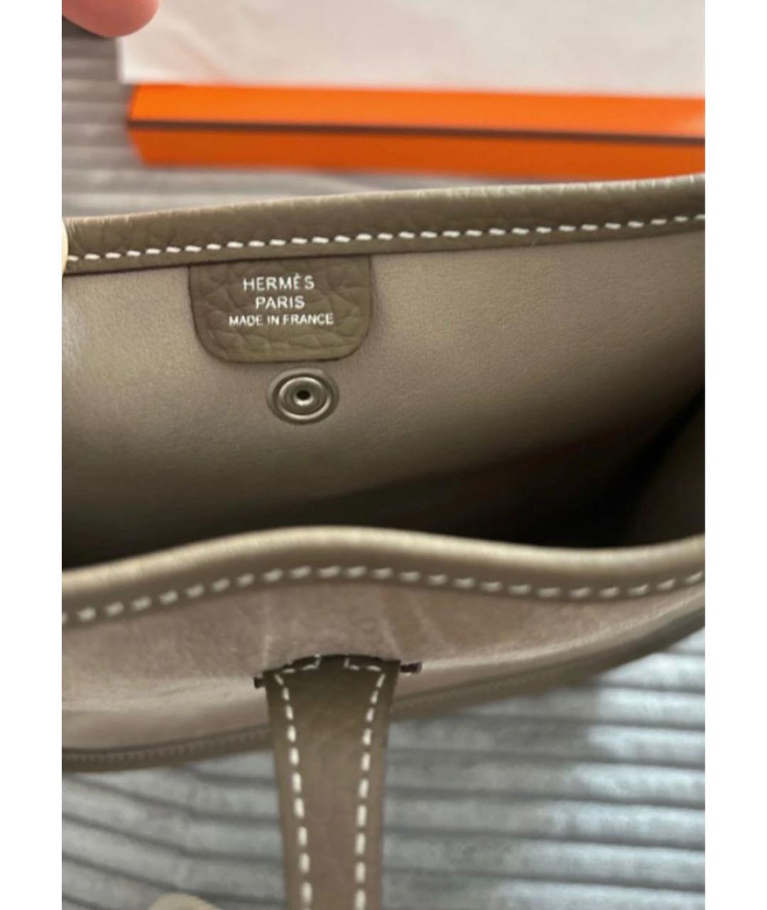 HERMES Бежевая замшевая сумка через плечо, фото 4