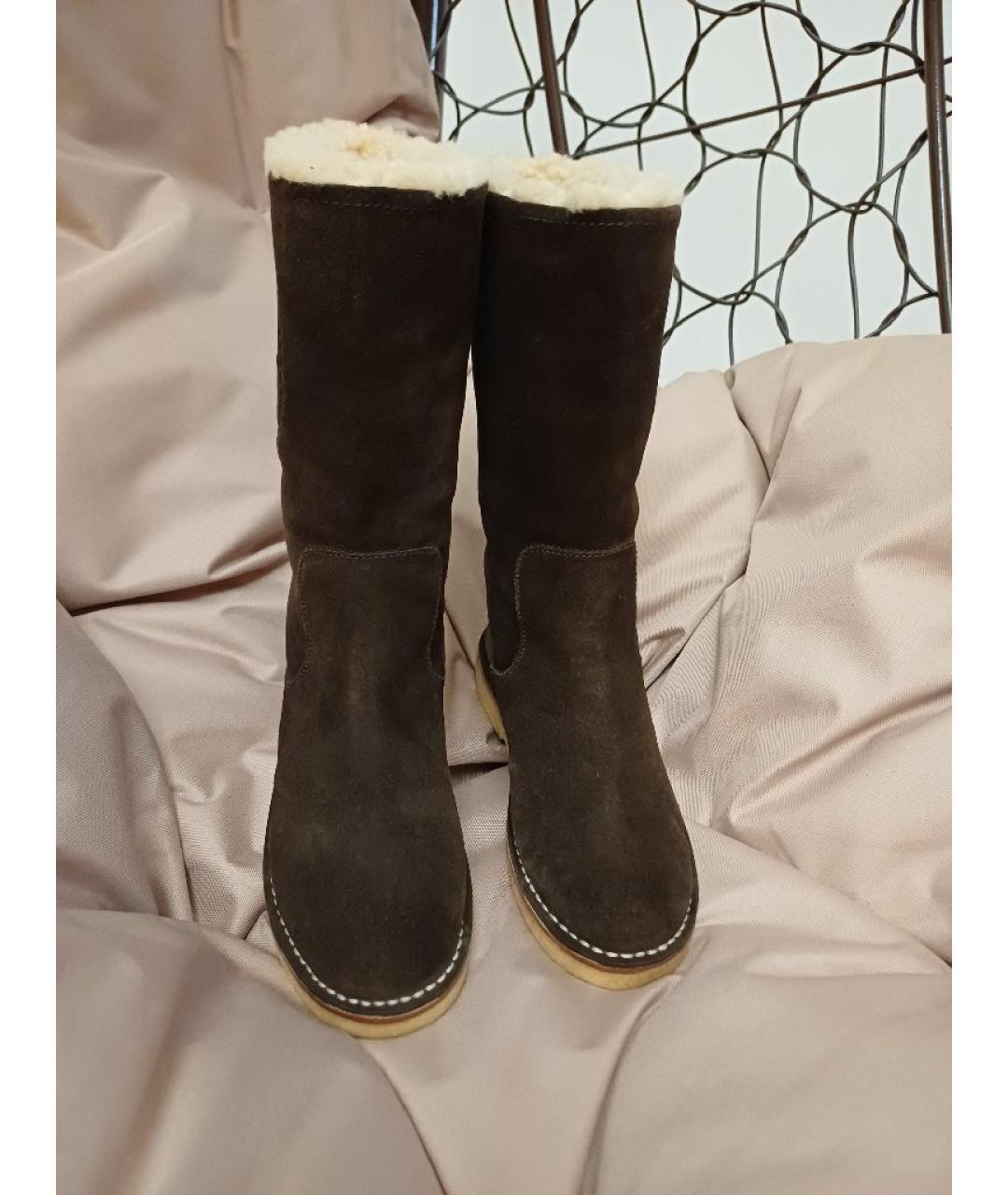 BALLY Коричневые замшевые сапоги, фото 5