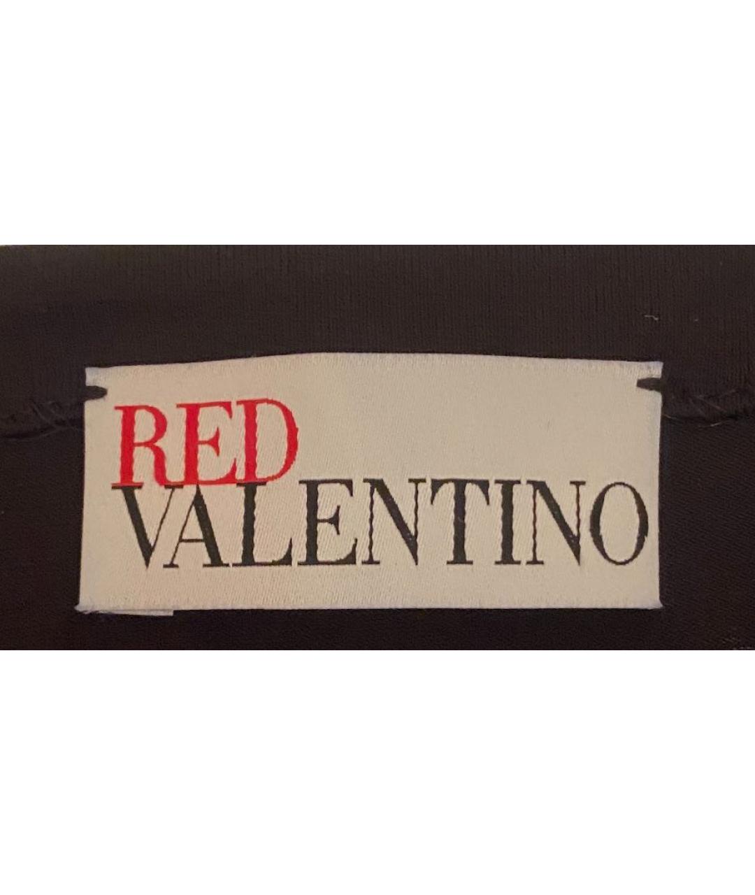 RED VALENTINO Черная хлопковая футболка, фото 4