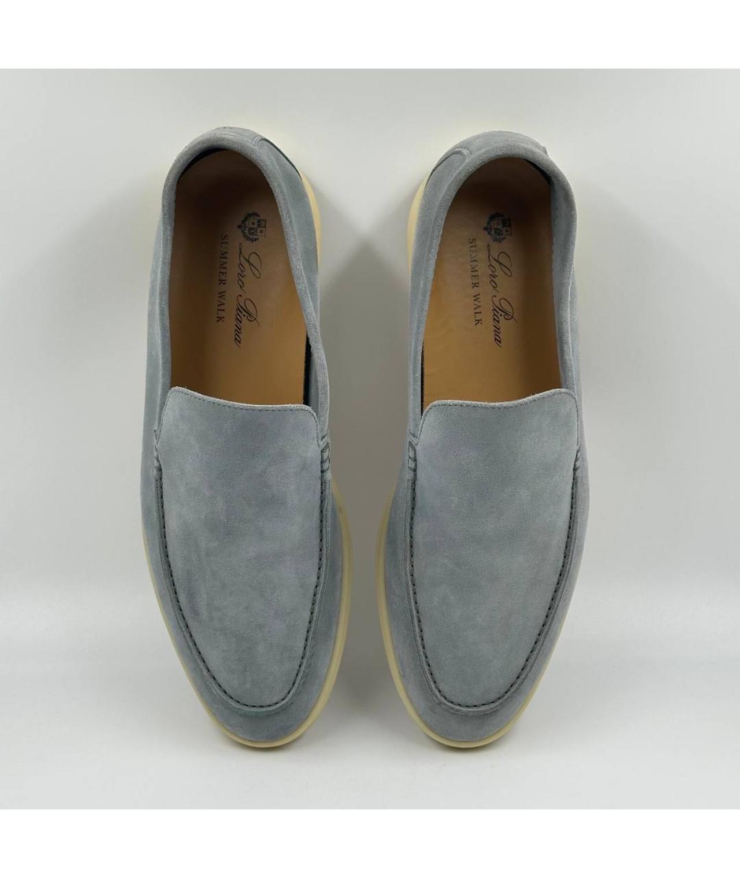 LORO PIANA Серые замшевые лоферы, фото 3