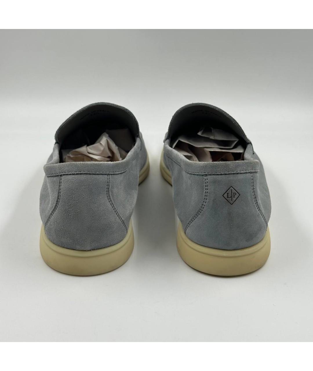 LORO PIANA Серые замшевые лоферы, фото 5