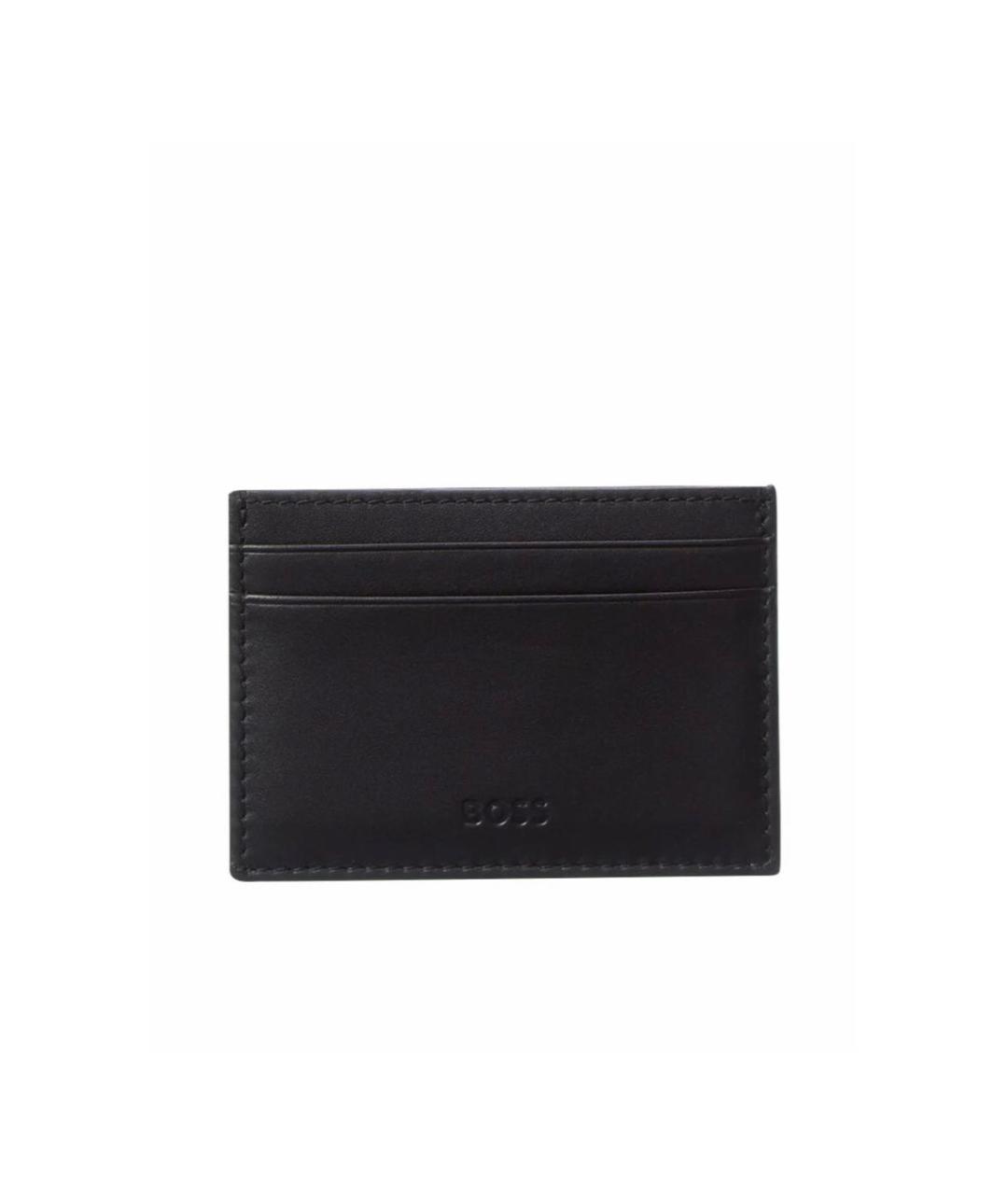 HUGO BOSS Черный кожаный кардхолдер, фото 1