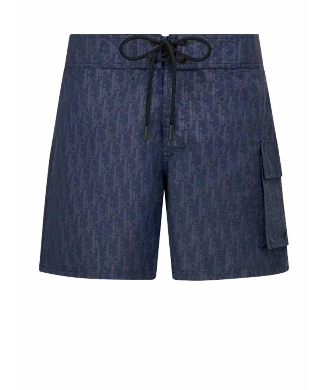 CHRISTIAN DIOR Темно-синие полиэстеровые шорты, фото 1