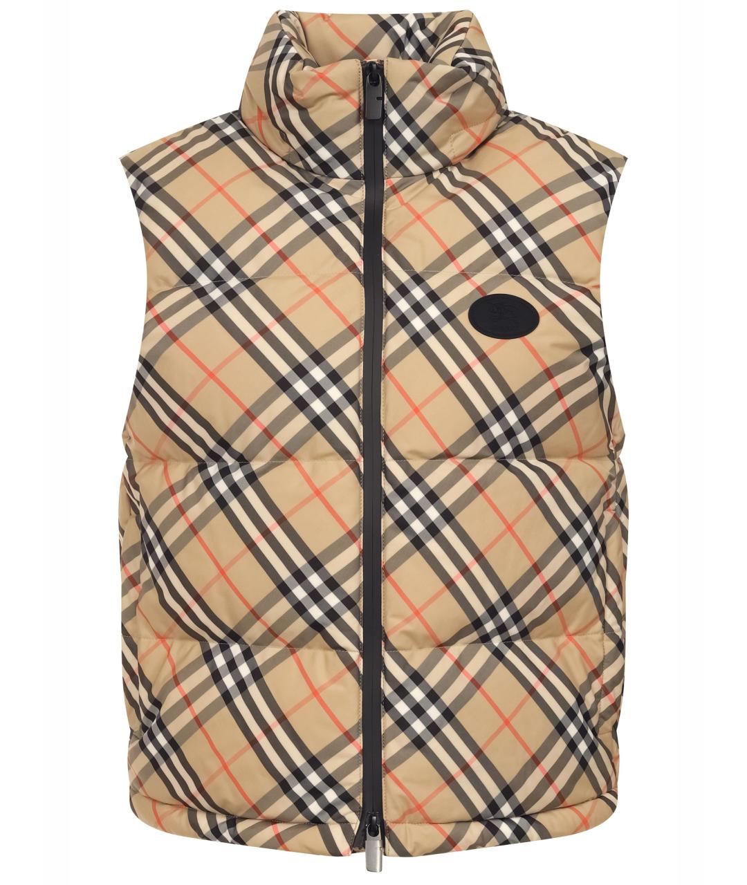 BURBERRY Бежевый велюровый жилет, фото 1