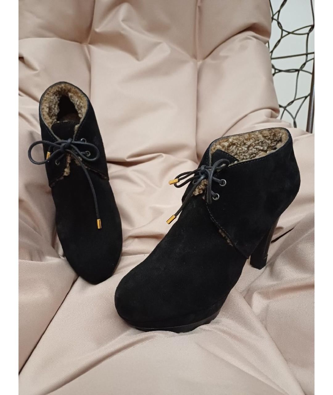 SERGIO ROSSI Черные замшевые ботильоны, фото 3