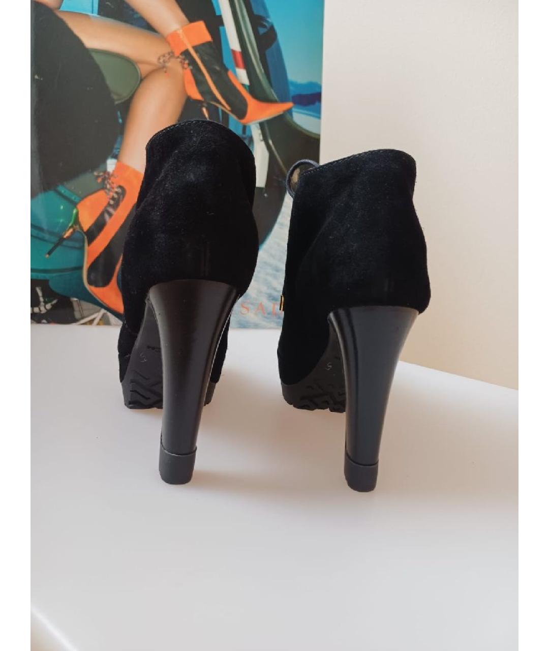 SERGIO ROSSI Черные замшевые ботильоны, фото 8