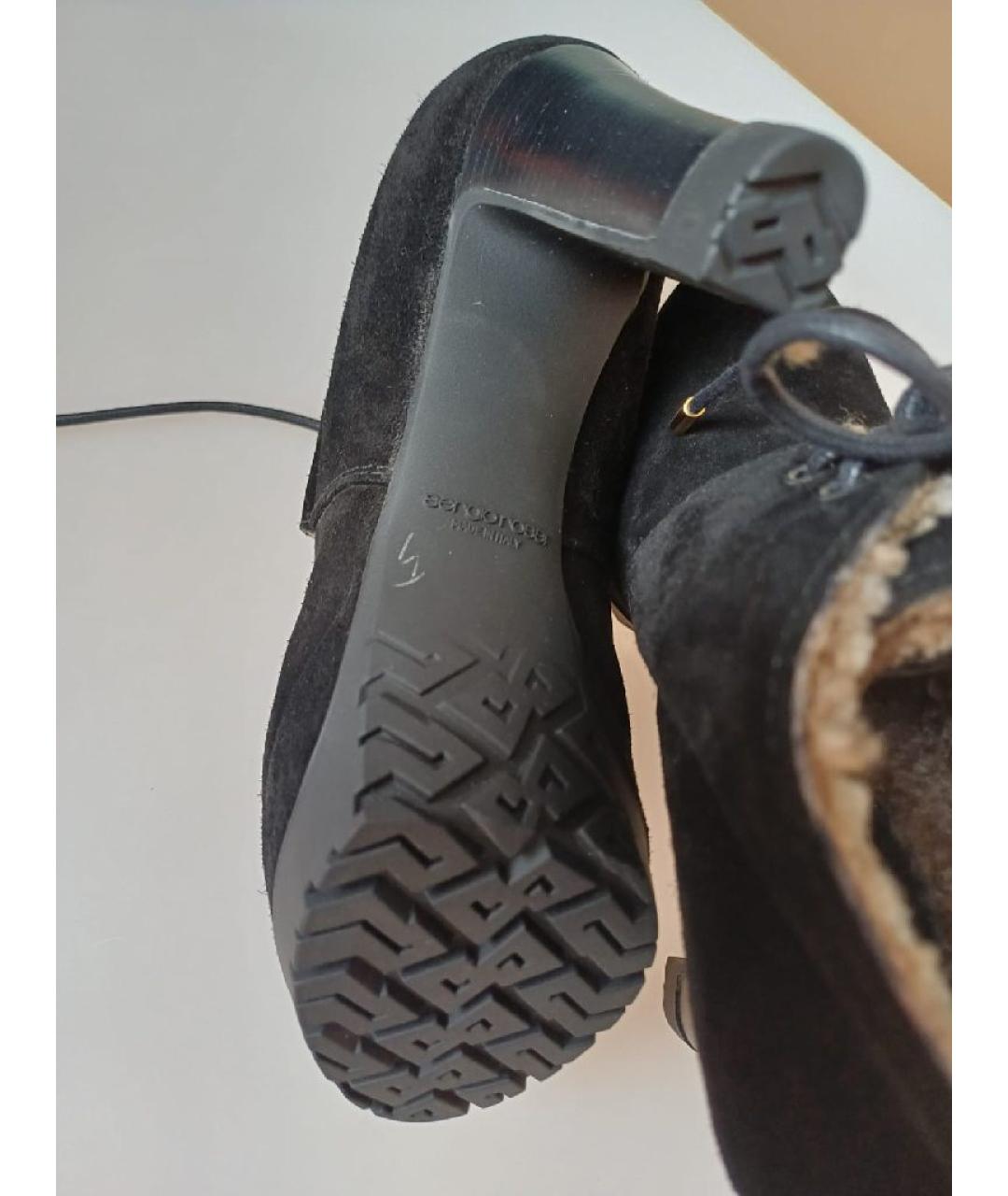 SERGIO ROSSI Черные замшевые ботильоны, фото 9