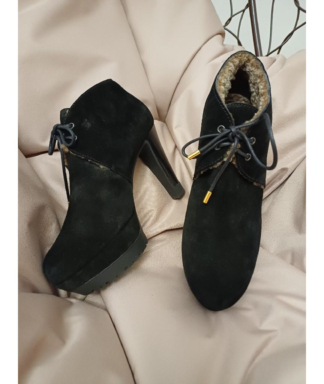 SERGIO ROSSI Черные замшевые ботильоны, фото 5
