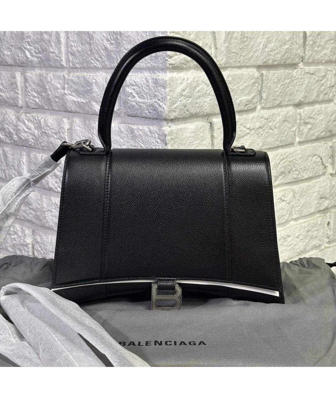 BALENCIAGA Черная кожаная сумка через плечо, фото 6