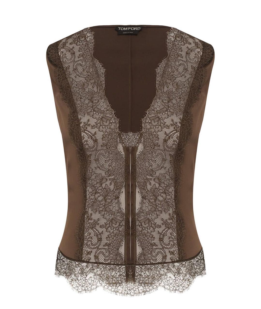 TOM FORD Хаки шелковая блузы, фото 1