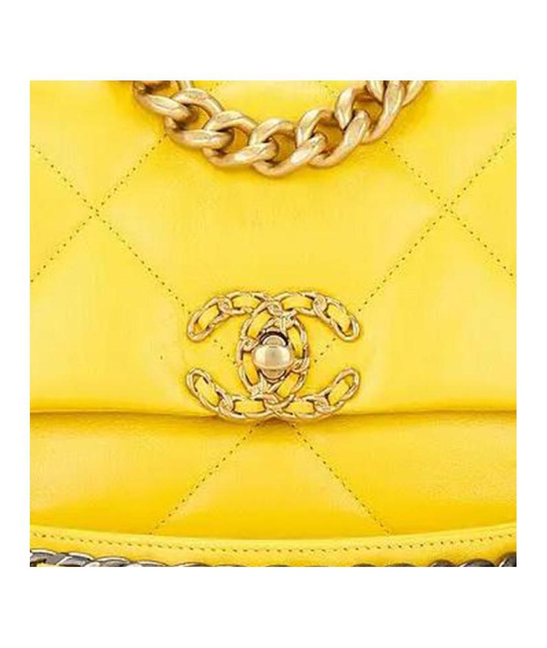 CHANEL Желтая кожаная сумка через плечо, фото 4