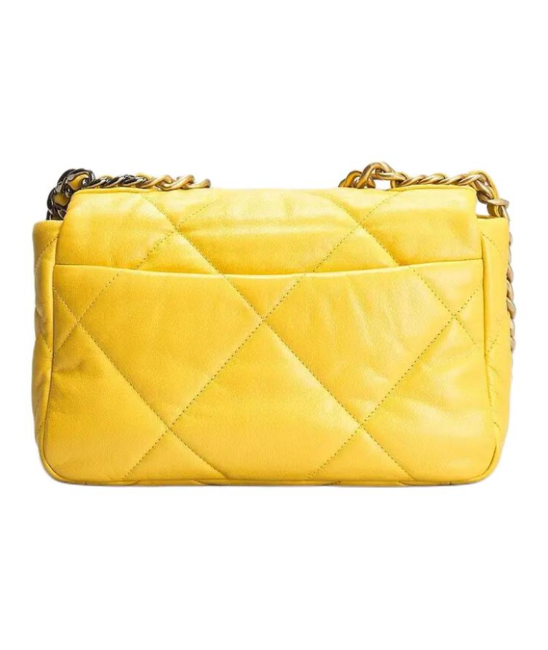 CHANEL Желтая кожаная сумка через плечо, фото 3