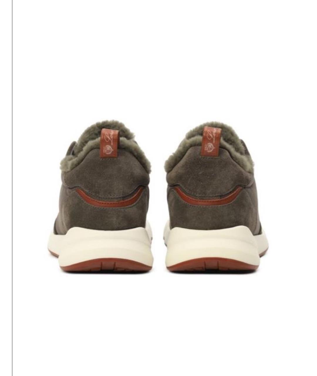 LORO PIANA Горчичные замшевые кроссовки, фото 3