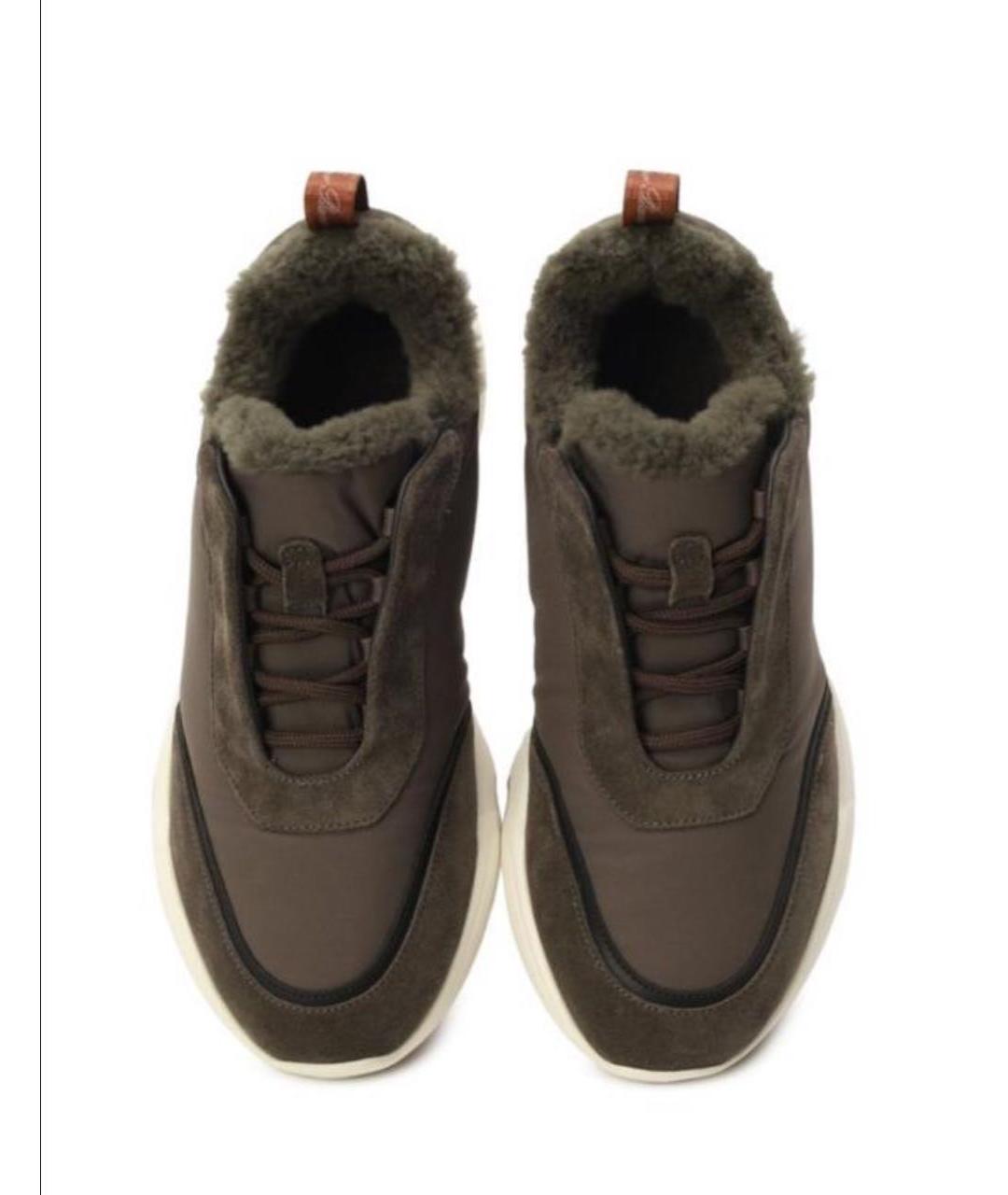 LORO PIANA Горчичные замшевые кроссовки, фото 2