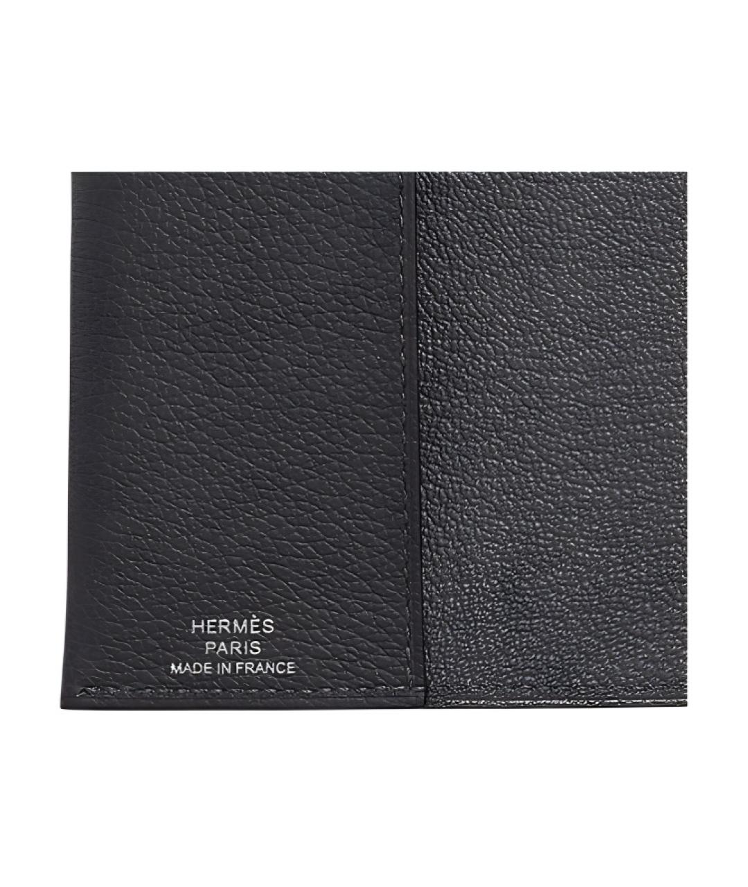 HERMES Антрацитовая кожаная папка для документов, фото 3