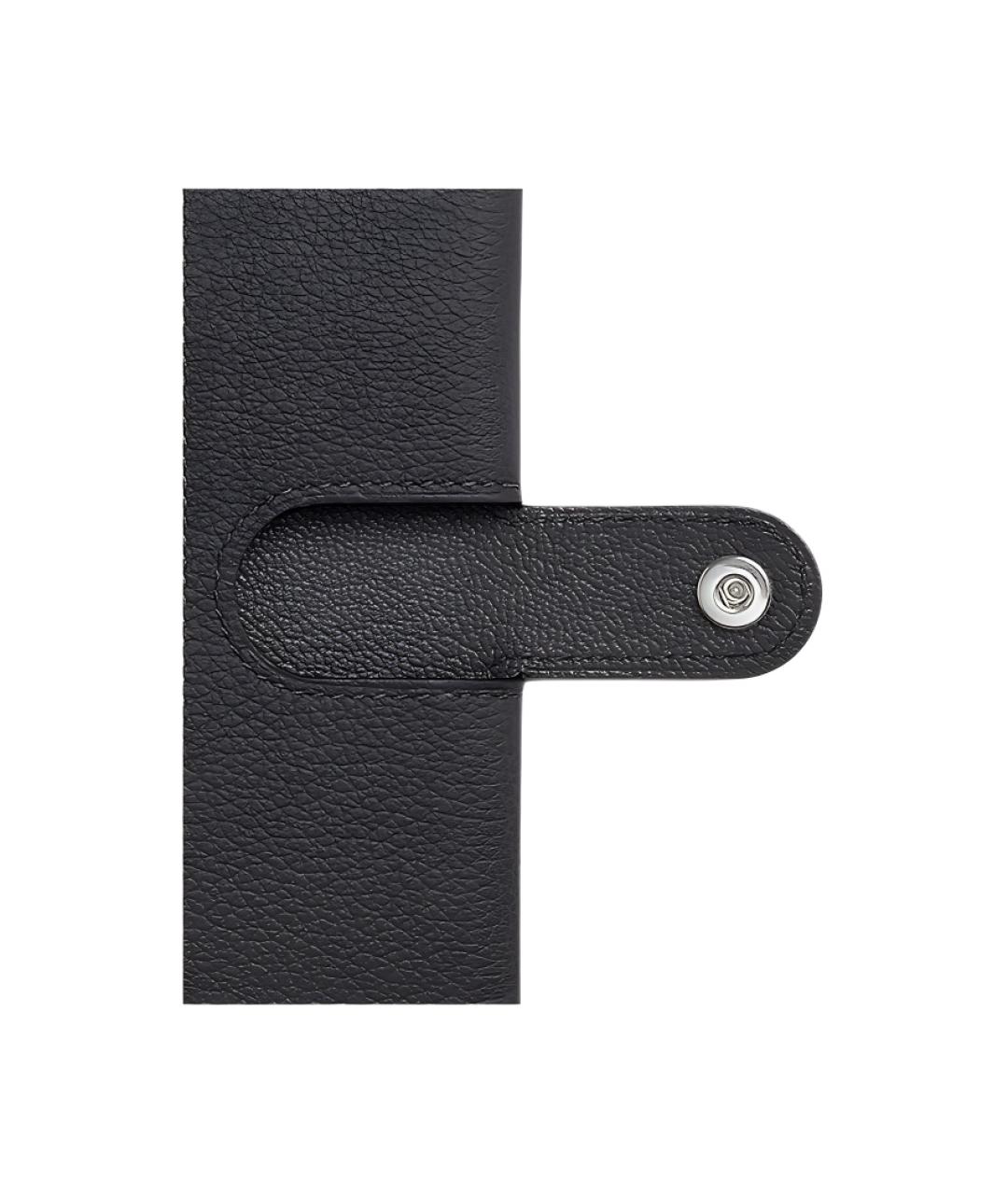 HERMES Антрацитовая кожаная папка для документов, фото 5