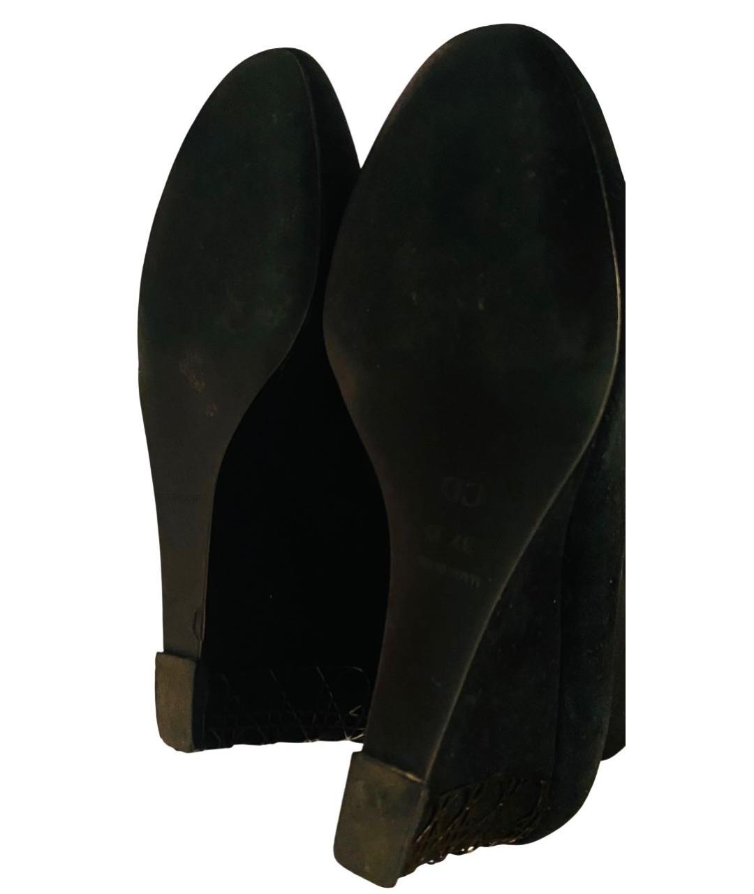 CHRISTIAN DIOR Черные замшевые ботильоны, фото 7