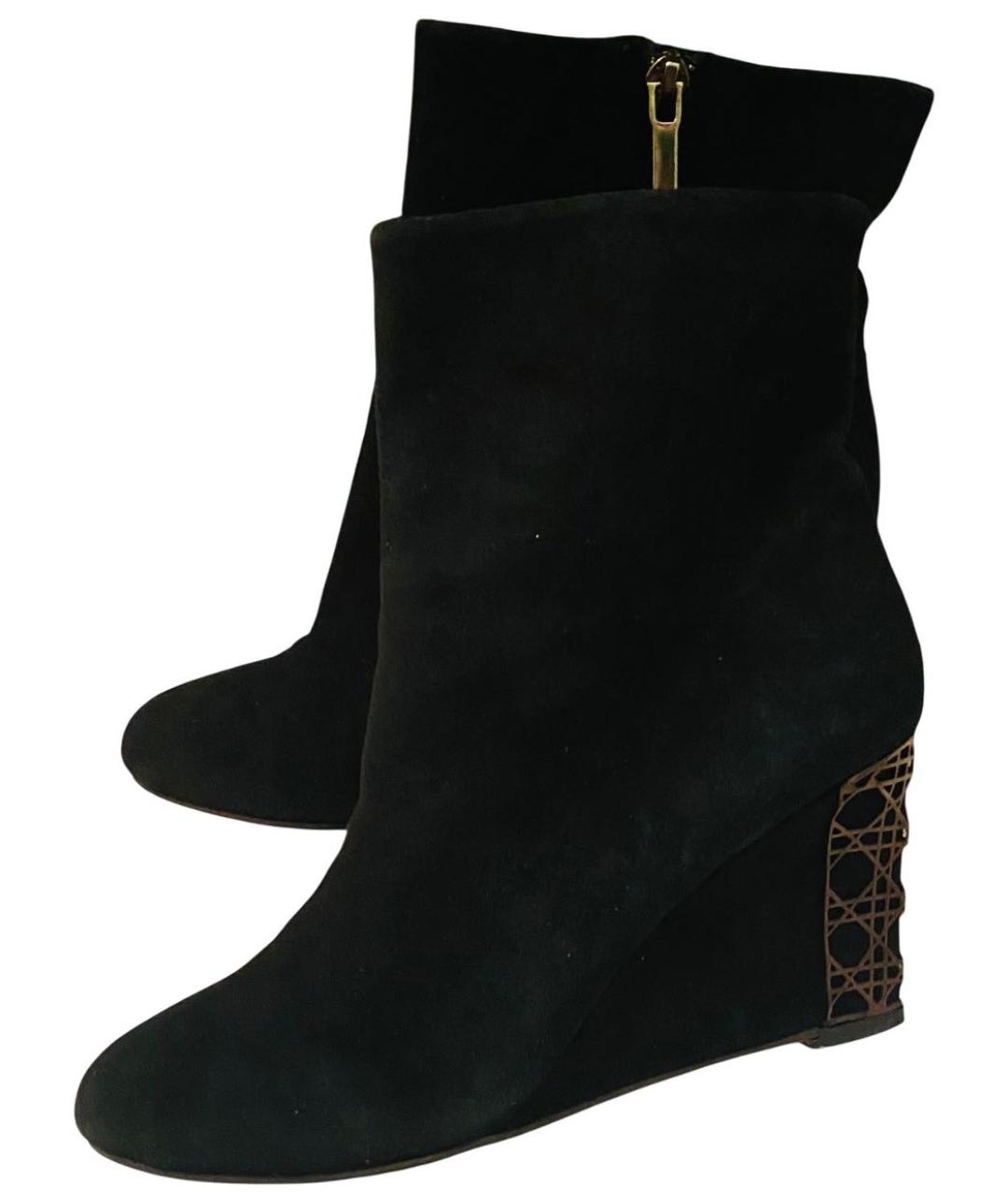 CHRISTIAN DIOR Черные замшевые ботильоны, фото 3