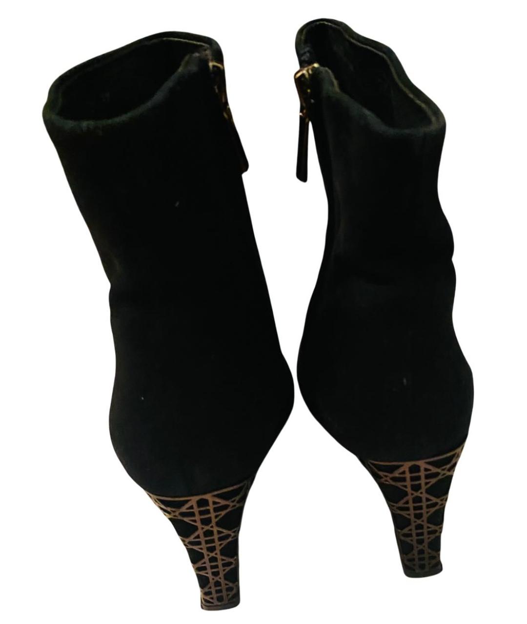 CHRISTIAN DIOR Черные замшевые ботильоны, фото 4