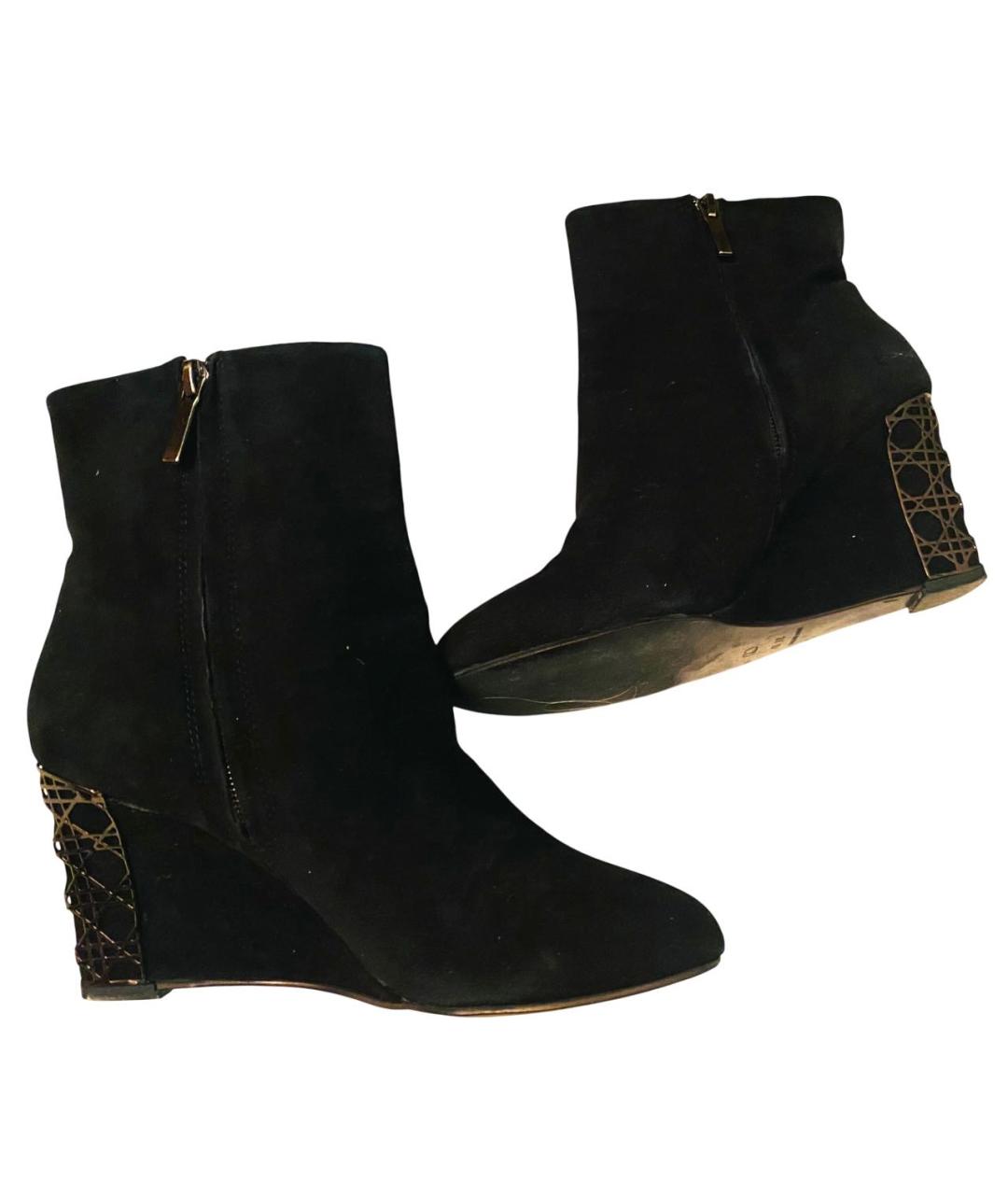 CHRISTIAN DIOR Черные замшевые ботильоны, фото 5