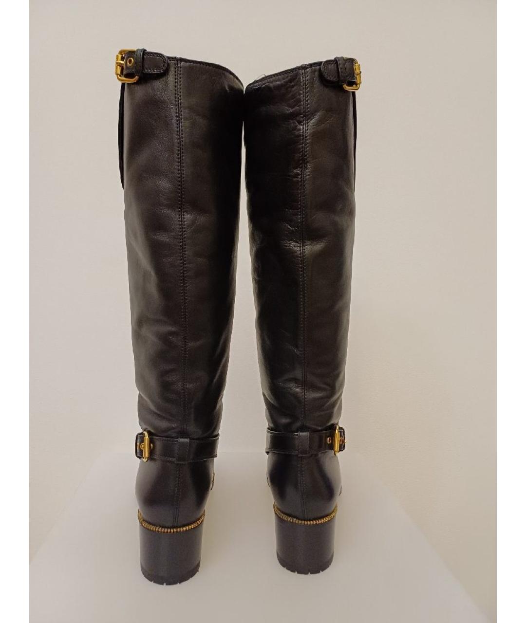 SERGIO ROSSI Черные кожаные сапоги, фото 8