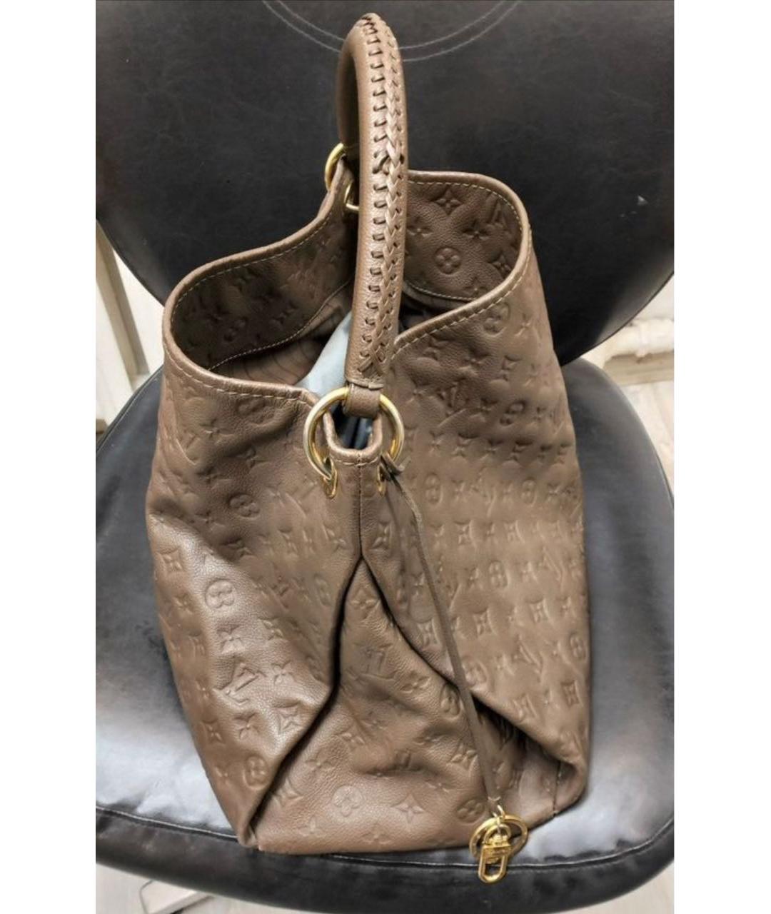 LOUIS VUITTON Коричневая кожаная сумка тоут, фото 2