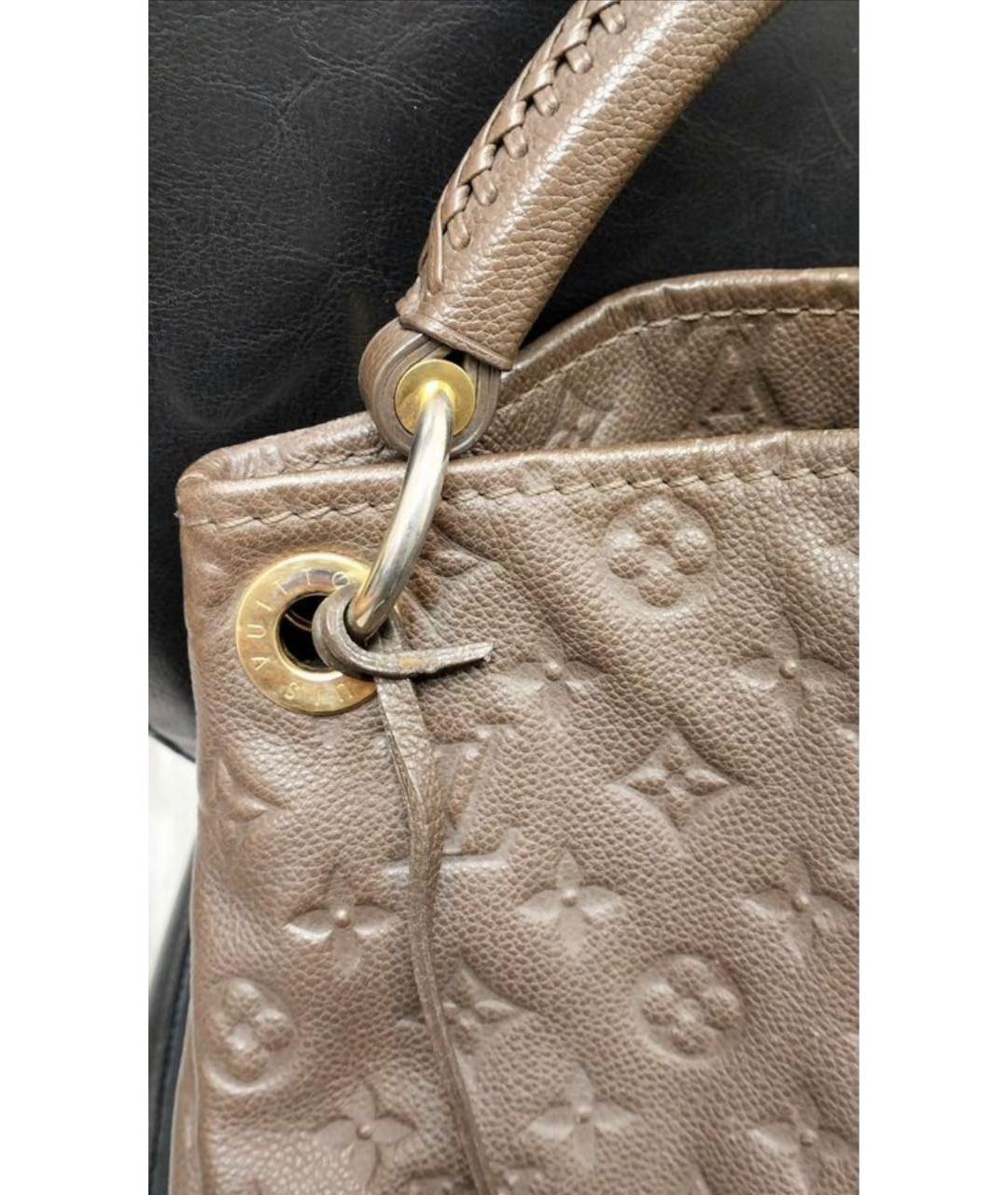 LOUIS VUITTON Коричневая кожаная сумка тоут, фото 4