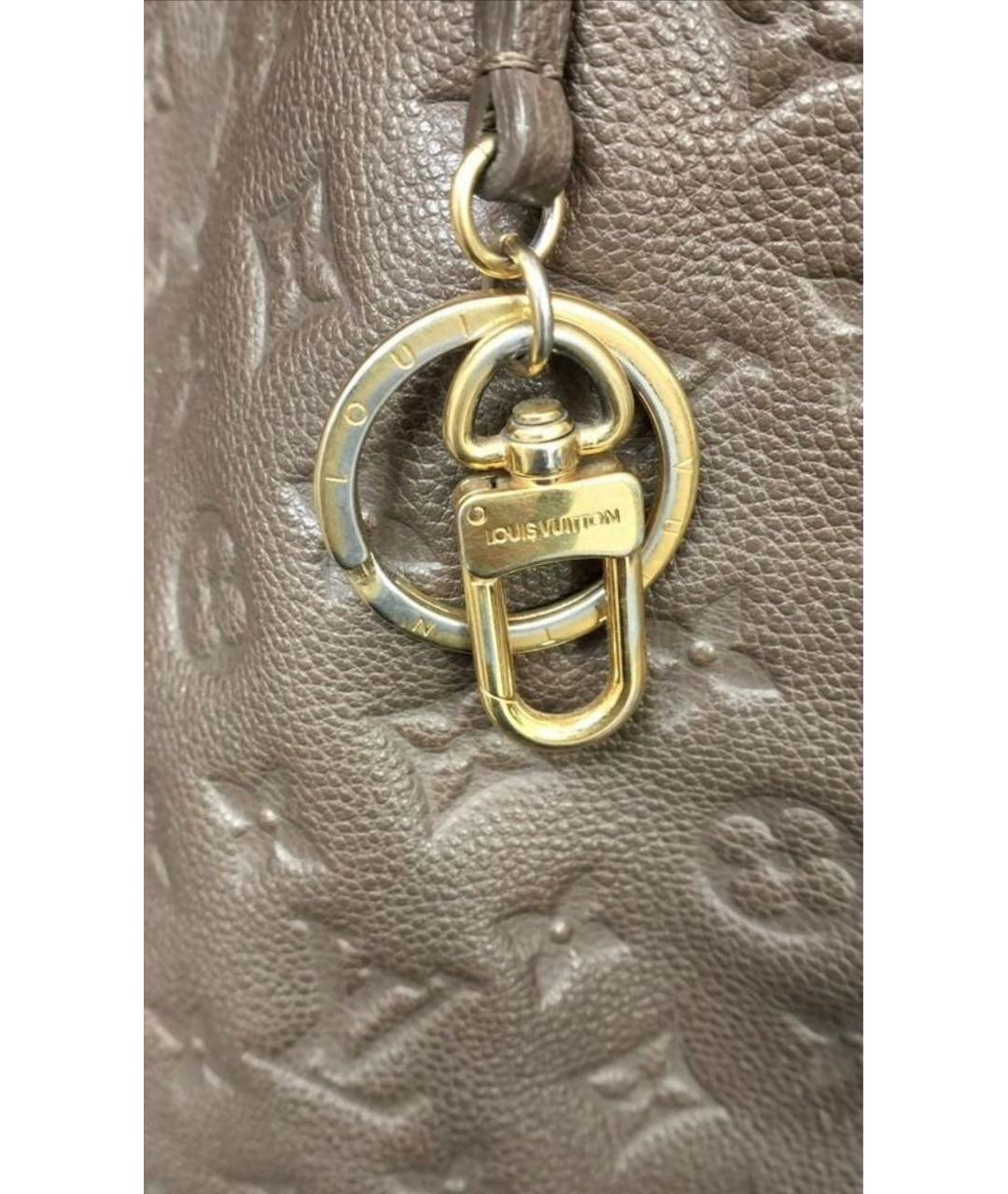 LOUIS VUITTON Коричневая кожаная сумка тоут, фото 5