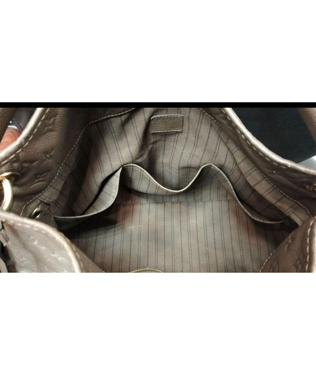 LOUIS VUITTON Коричневая кожаная сумка тоут, фото 8