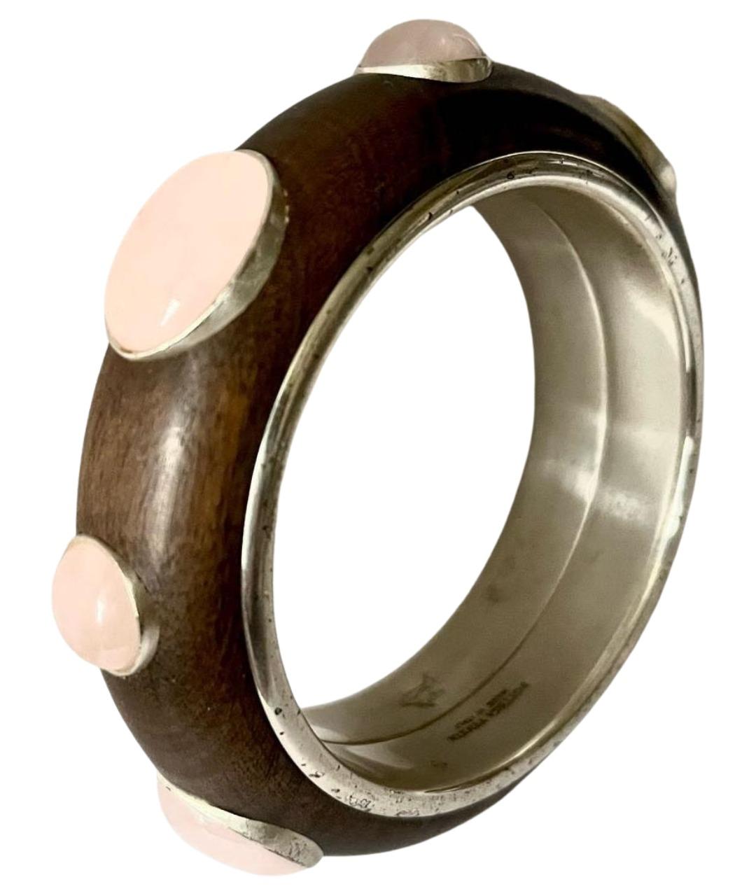 BOTTEGA VENETA Коричневый серебряный браслет, фото 1