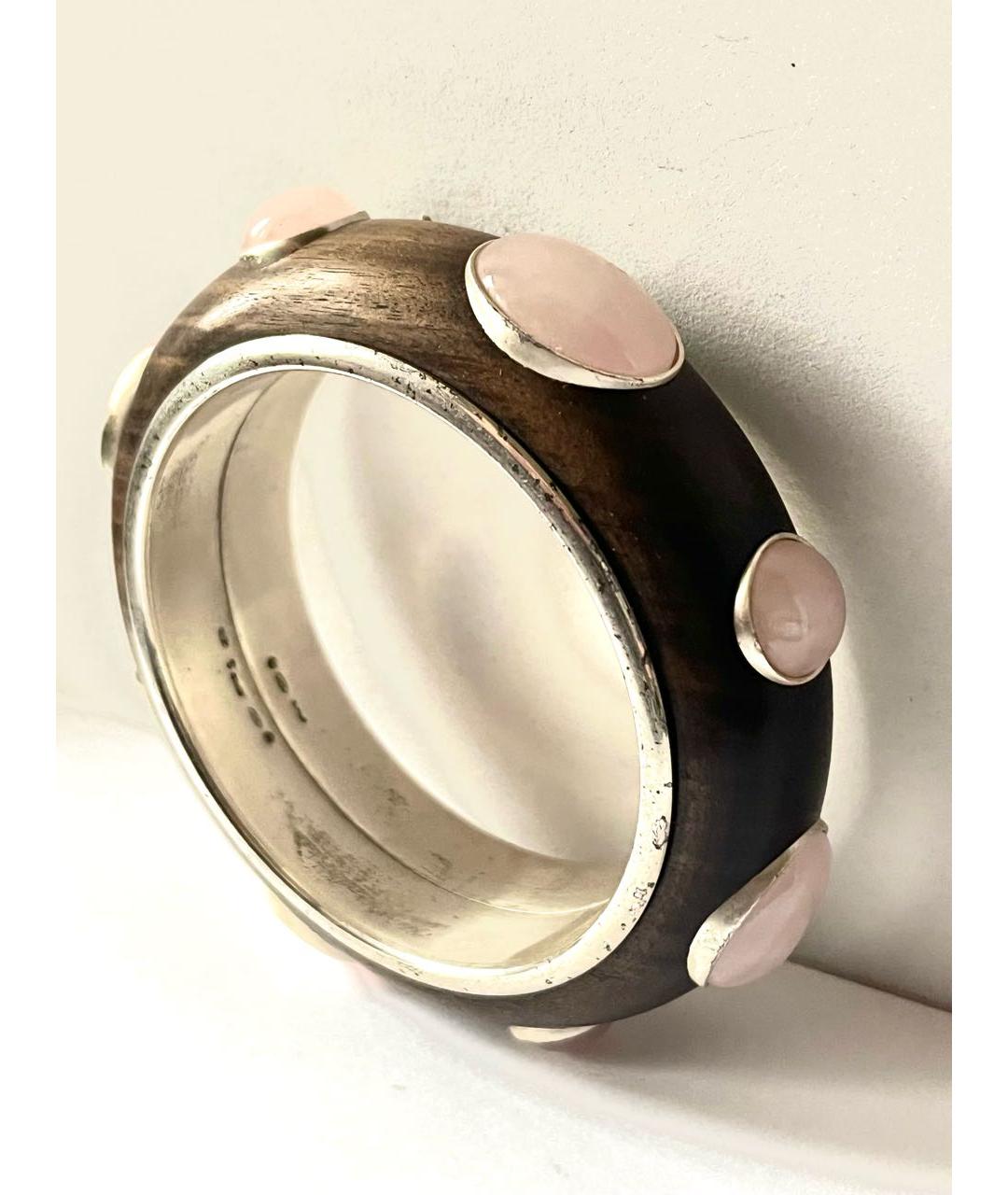 BOTTEGA VENETA Коричневый серебряный браслет, фото 2