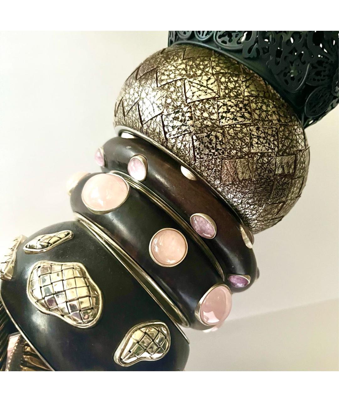 BOTTEGA VENETA Коричневый серебряный браслет, фото 7