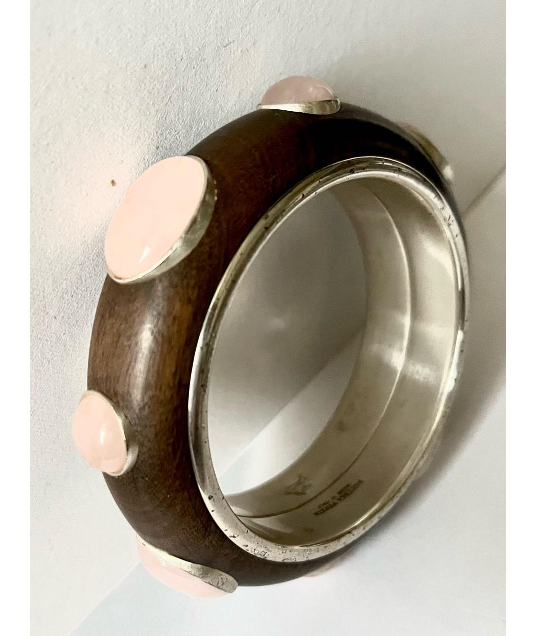 BOTTEGA VENETA Коричневый серебряный браслет, фото 9