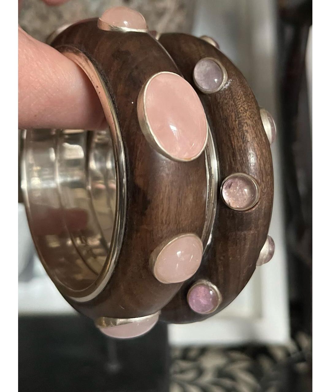 BOTTEGA VENETA Коричневый серебряный браслет, фото 8