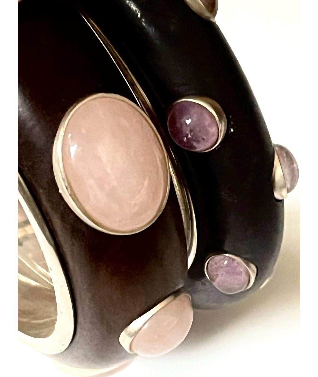 BOTTEGA VENETA Коричневый серебряный браслет, фото 3